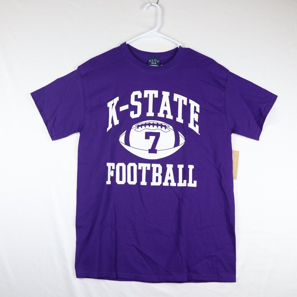 NWT Blue 84 T-Shirt Mens Medium Blue Kansas State Wildcats Football #7 Graphic